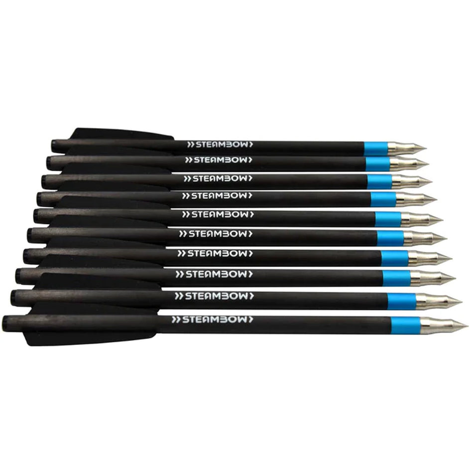Steambow Light Carbon Target Crossbow Arrows 145 gr Polymer Nock 10 pk.