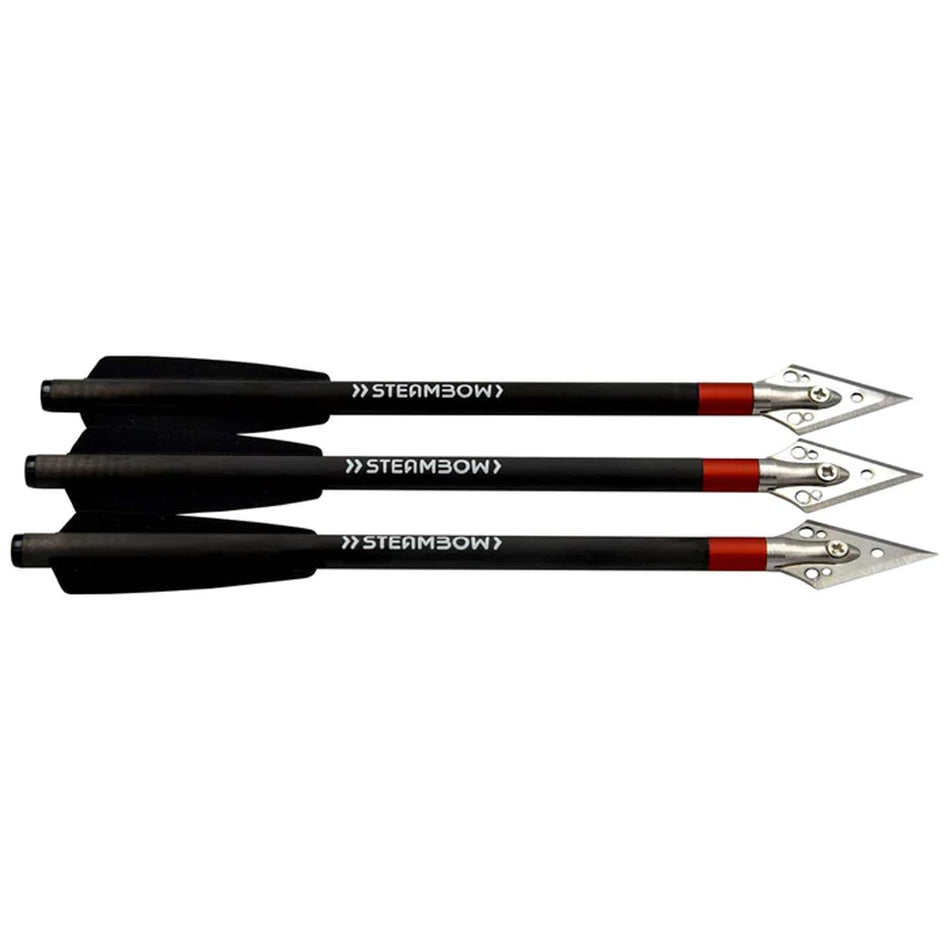 Steambow 3 pk. Light Broadhead Hunting Arrows - Carbon Shaft