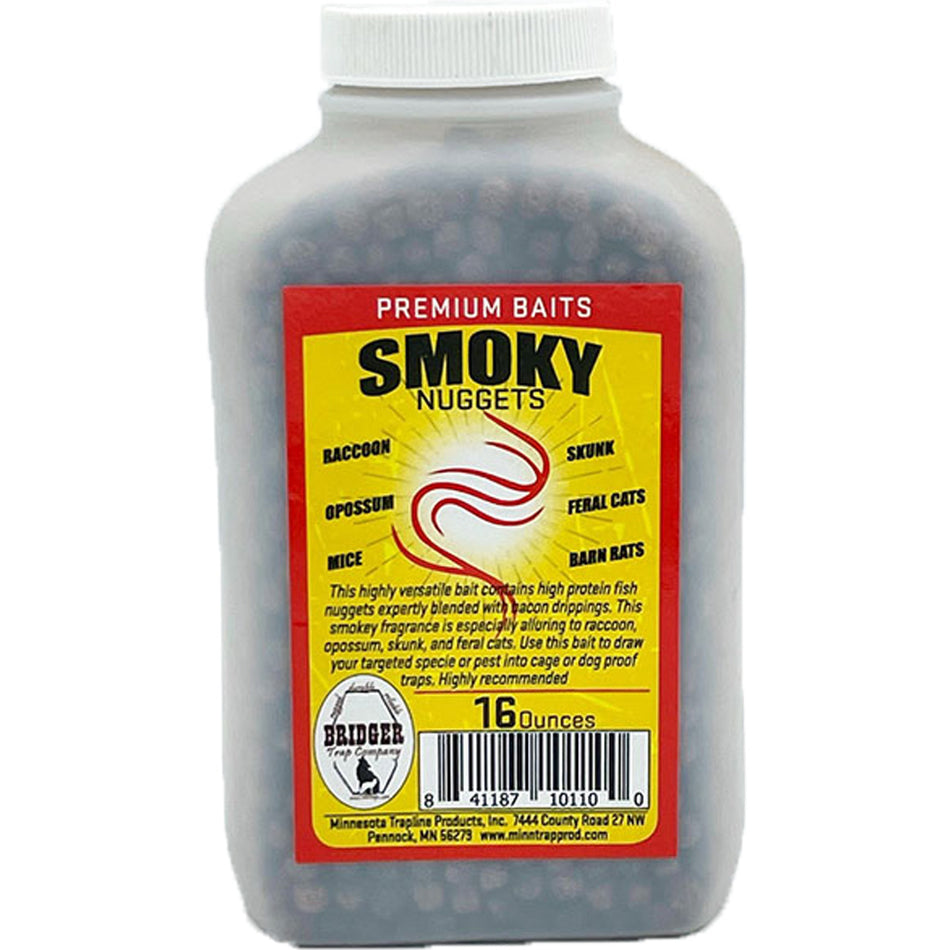 Bridger Smokey Nuggets 16 oz Raccoon Bait for Cage and Dog-Proof Traps