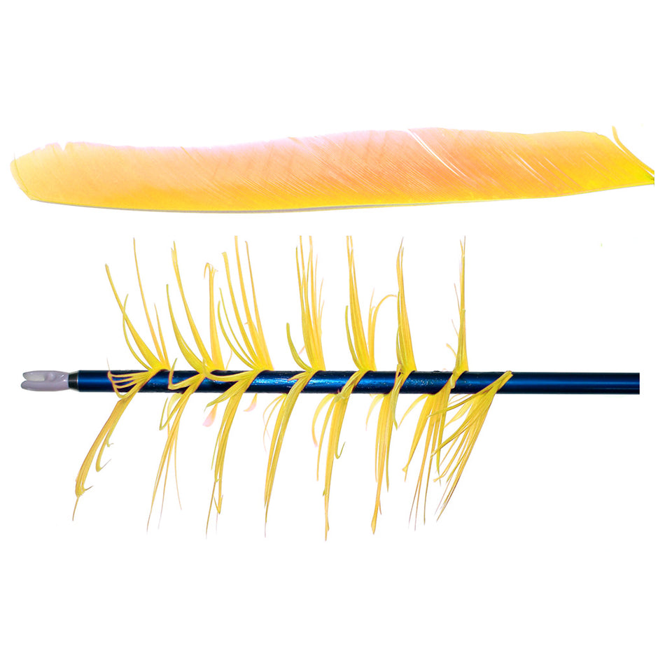 Trueflight Yellow RW Spiral Wrap Flu-Flu Arrow Feathers 100 pk.