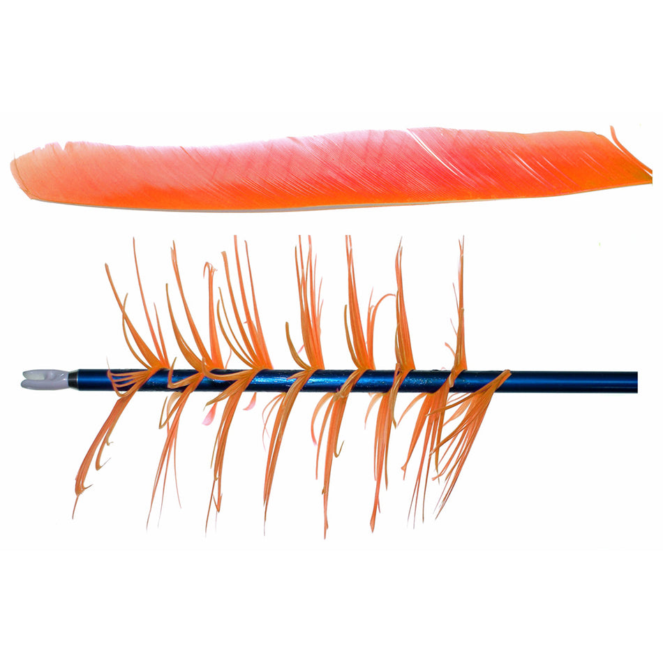 Trueflight Orange RW Spiral Wrap Flu-Flu Arrow Feathers 100 pk.