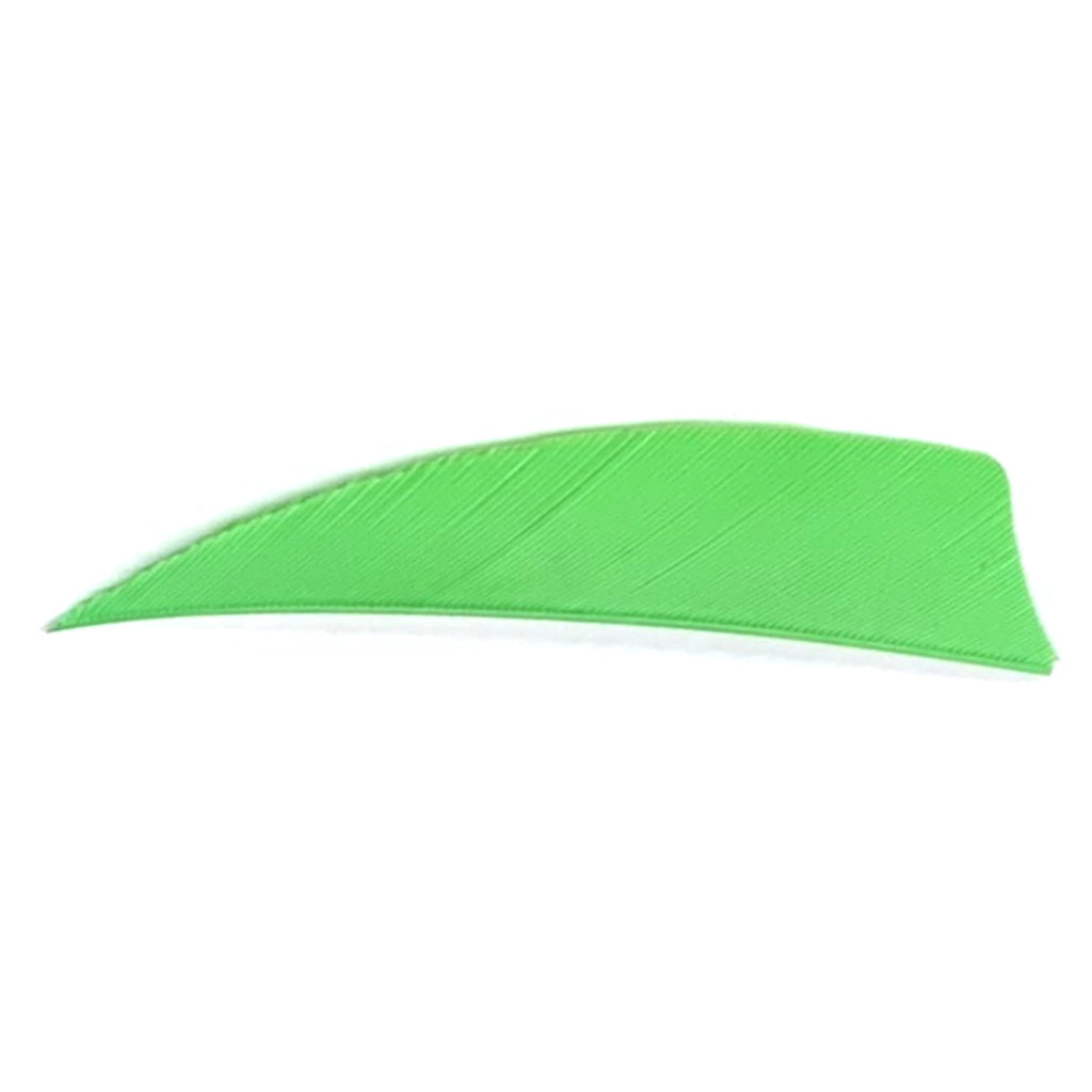 Trueflight 3 in. Chartreuse Shield Cut Fletching Feathers RW 100 pk.