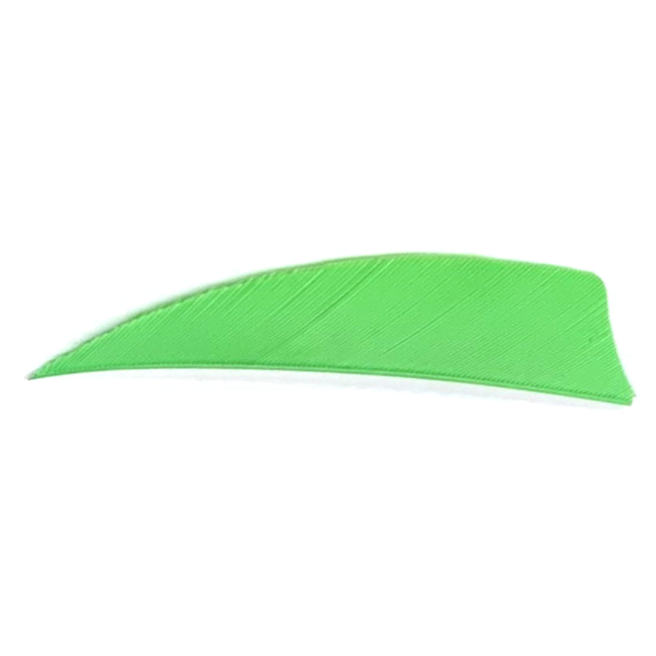 Trueflight 3 in. Chartreuse Shield Cut Fletching Feathers LW 100 pk.