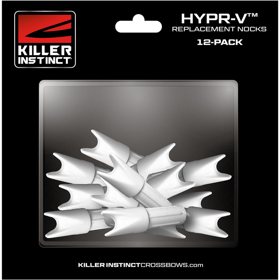 Killer Instinct Hypr-V White Crossbow Bolt Nocks 12 pk.