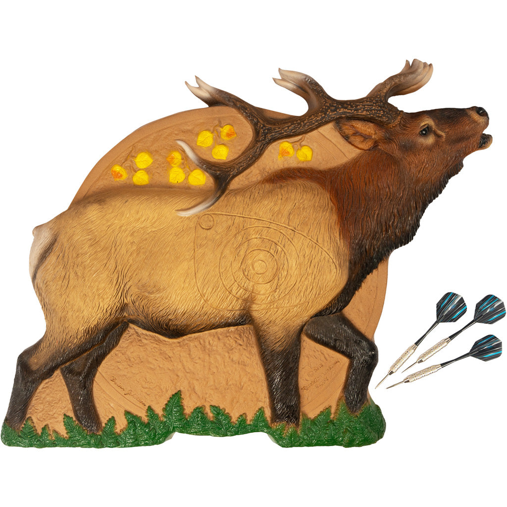 Rinehart Bull Elk Dartboard Game Room Hunt Series