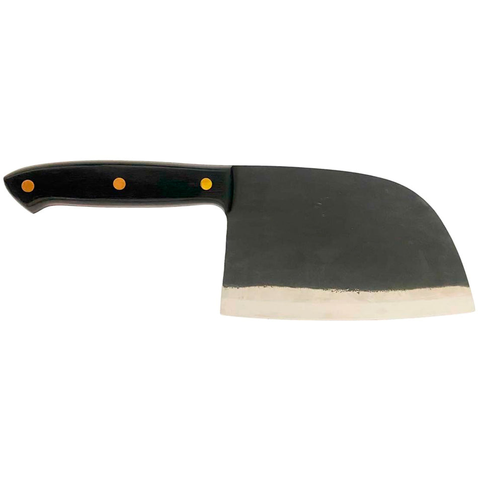 WatchFire Serbian Cleaver Fixed Blade 6.75 Inch with Black Pakkawood Handle