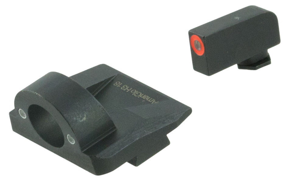AmeriGlo GL5225 Ghost Ring Sight Set for Glock Gen 5 Green Tritium Orange Outline Front Green Rear