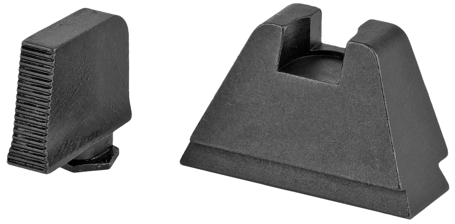 AmeriGlo GL506 3XL Tall Optic Compatible Backup Sight Set for Glock Black Serrated Front Flat Black Rear