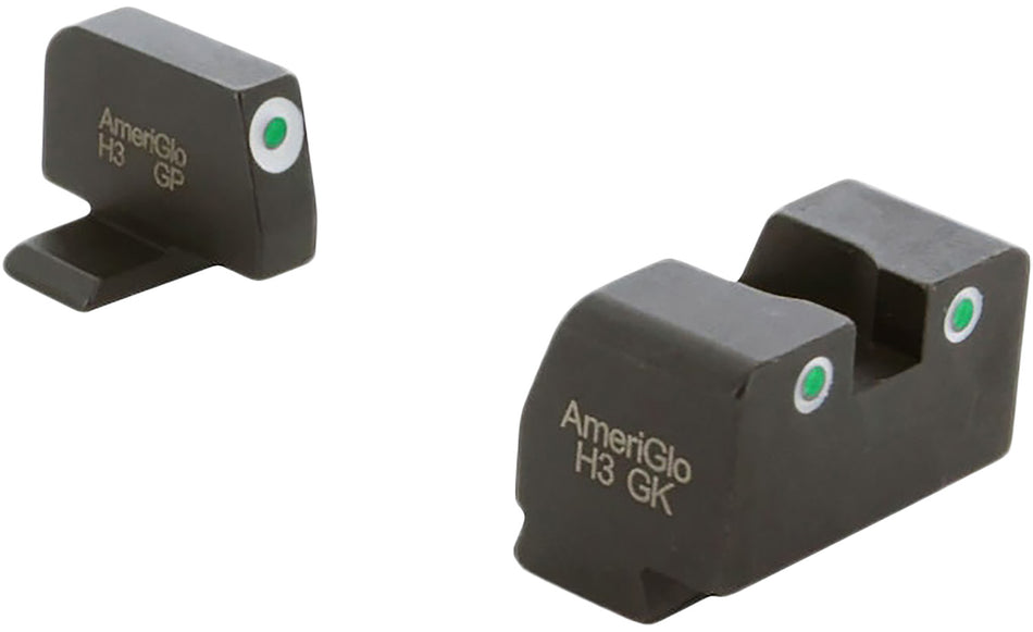 AmeriGlo XD181 Springfield Armory XD Optic Compatible Sight Set Green Tritium White Outline