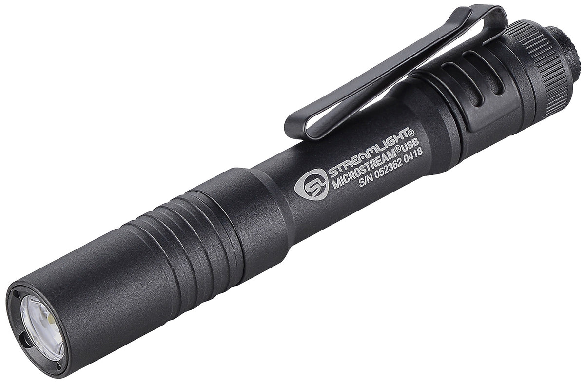 Streamlight MicroStream USB 66601 Black Anodized 50/250 Lumens White C4 LED Rechargeable Pocket Light