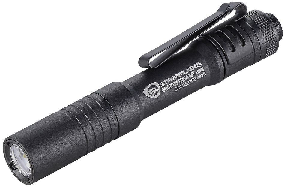 Streamlight MicroStream USB 66601 Black Anodized 50/250 Lumens White C4 LED Rechargeable Pocket Light