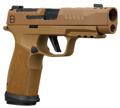 Sig Sauer 365XF9DH3 P365 DH3 Compact 9mm Luger 21+1 3.70" Black DLC Barrel, Coyote Cerakote Stainless Steel Lightening Cut/Optic Ready/Serrated Slide & Frame w/Picatinny Rail, Interchangeable Backstra