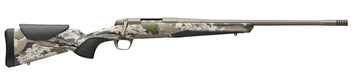 Browning 0360102005 X-Bolt 2 Speed 25 Creedmoor 4+1 18" Smoked Bronze Cerakote Fluted Threaded Barrel & Steel Drilled & Tapped Receiver, Ovix Camo w/Black Overmold Adj Vari-Tech Synthetic Stock, Right