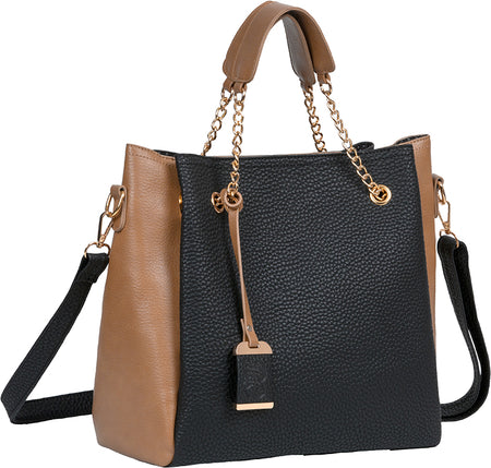 Bulldog Gun Cases CCW Tote Purse with Holster Black/Tan Leather