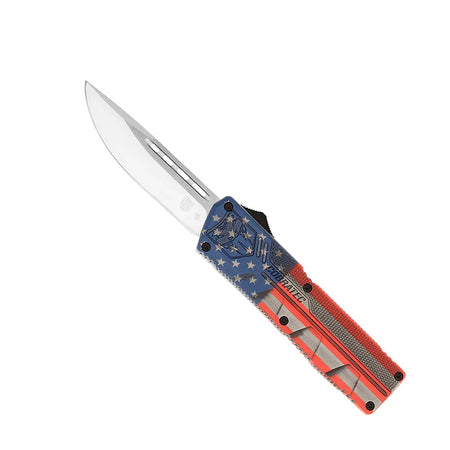 CobraTec Lightweight OTF Knife American Flag Cerakote Finish