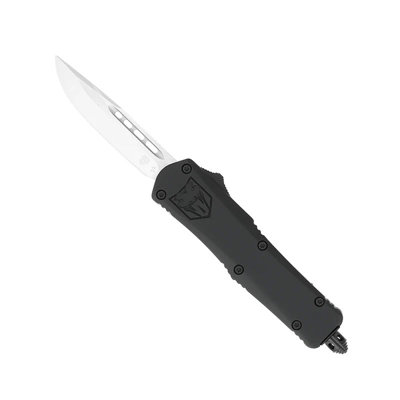 CobraTec FS-3 Small Black OTF Auto Knife with Glass Breaker