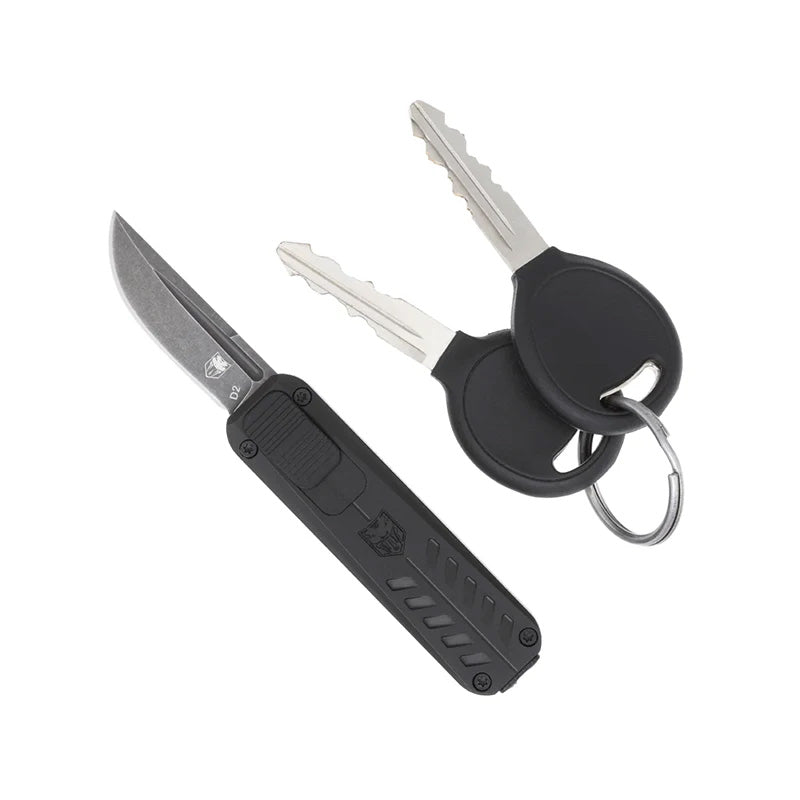 CobraTec CALI 928SB OTF 1.75" Black D2 Steel Drop Knife
