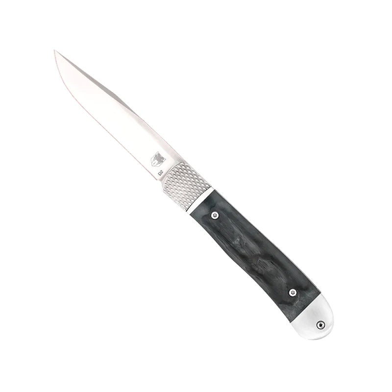 CobraTec Trapper Hidden Release 3.125" Black Bone Handle Automatic Knife