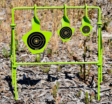 SME SMEST22FLD Spinning Steel Target with Folding Arms Handgun .22 Caliber Black/Green
