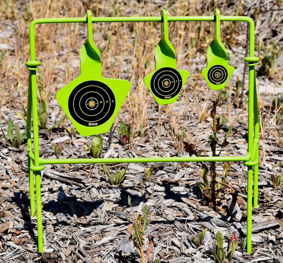 SME SMEST22FLD Spinning Steel Target with Folding Arms Handgun .22 Caliber Black/Green