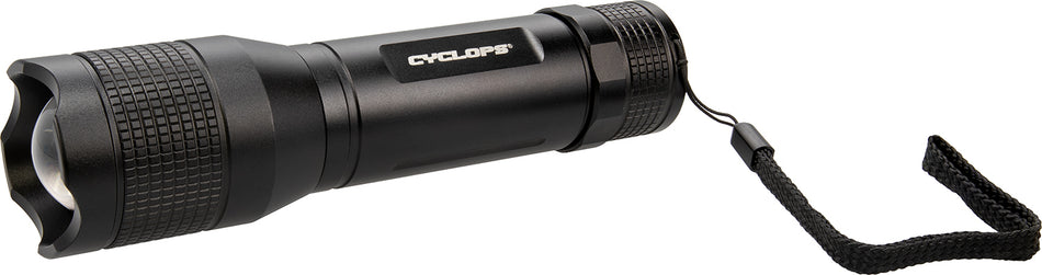 Cyclops TF1500 Tactical Flashlight 1500 Lumens CREE XHP50 LED Spot to Flood Beam Black Anodized