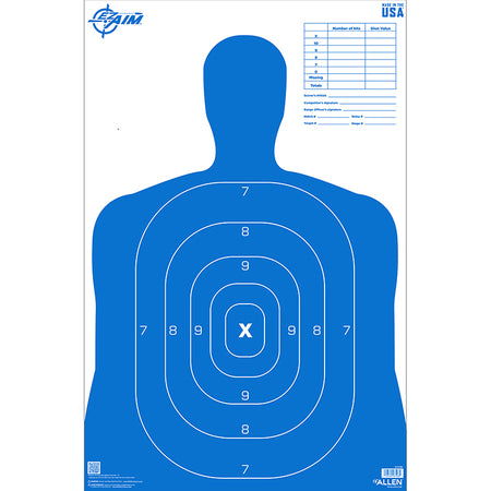 EZ Aim B27 Pro Silhouette Paper Target 23x35, 50-Pack by Allen