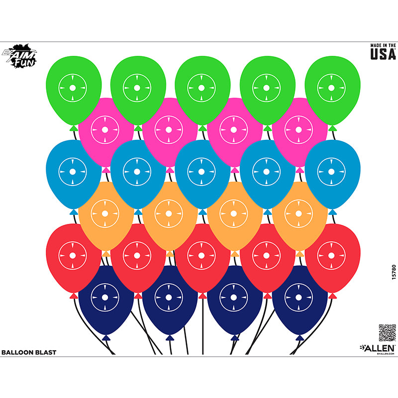 EZ Aim FUN Balloon Blast Paper Target 24x19, 4-Pack by Allen