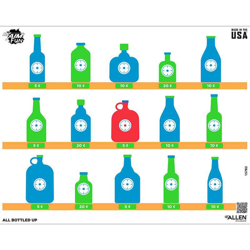 EZ Aim FUN All Bottled Up Paper Target 24x19, 4-Pack by Allen