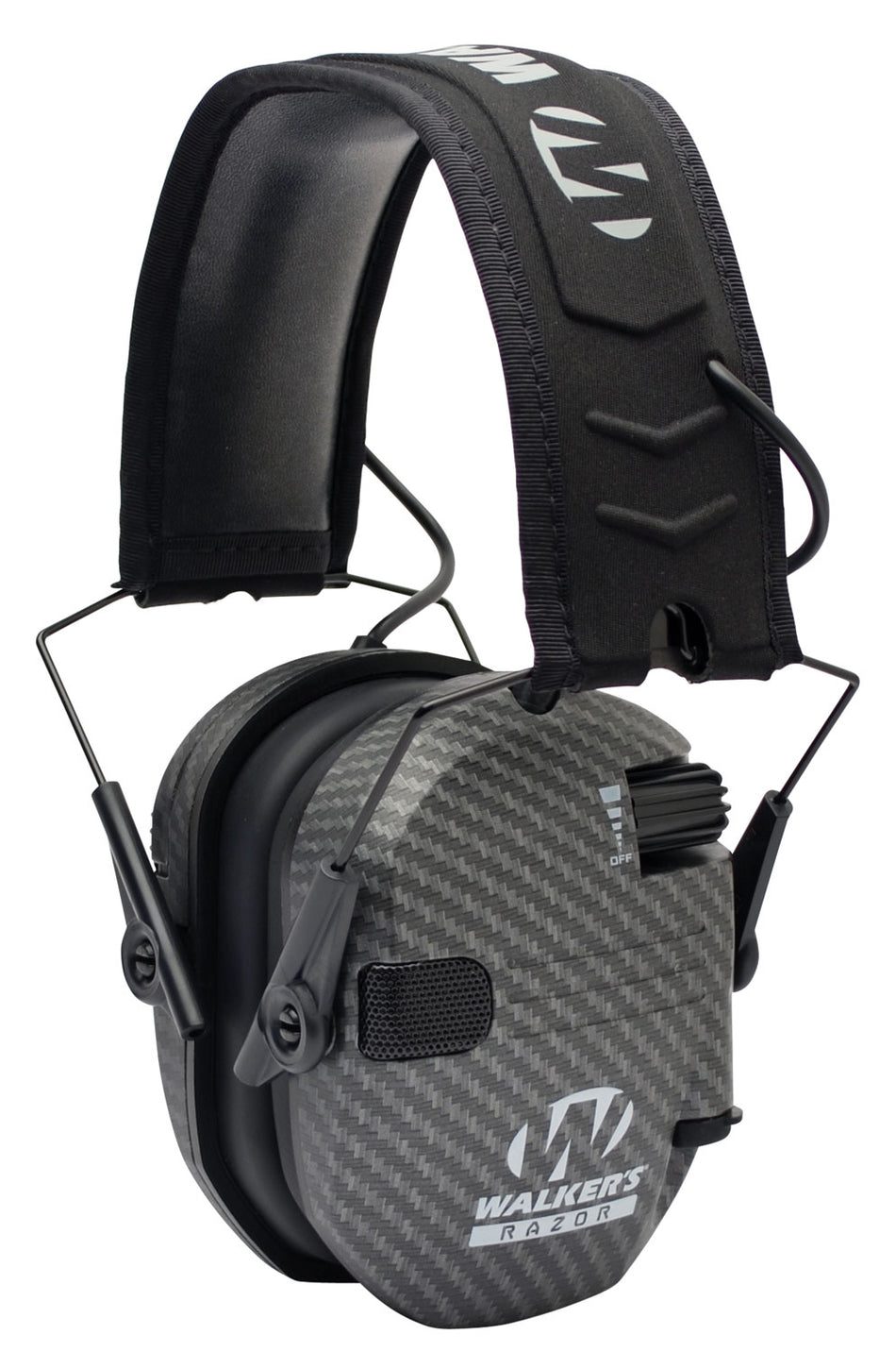 Walker's Razor Slim Electronic Muff GWPRSEMCARB 23 dB Carbon Gray/Black Over-the-Head Polymer