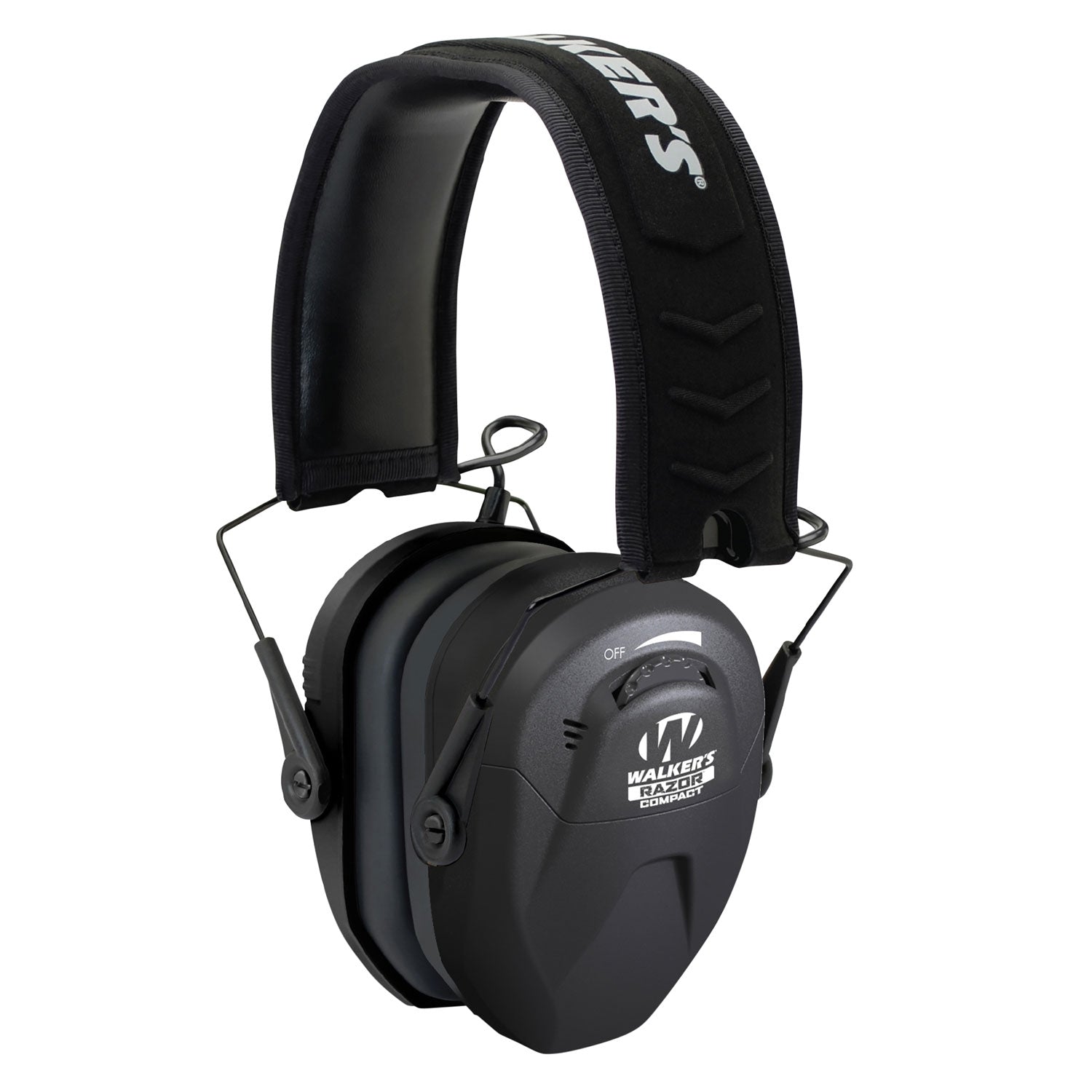 Walker's Razor Compact Electronic Muff GWPCRSEM 23 dB Over-the-Head Black Polymer Fits Youth/Women