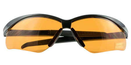 Walker's Crosshair Adult Safety Glasses Amber Lens Polycarbonate Black Frame GWPSGLAMB