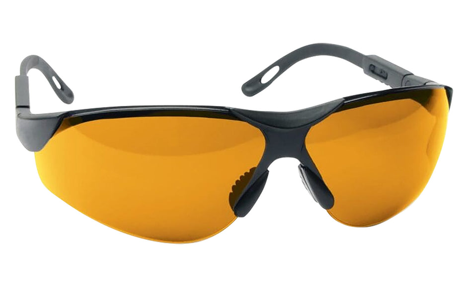 Walker's GWPXSGLAMB Elite Adult Shooting Glasses, Amber Lens, Black Polycarbonate Frame