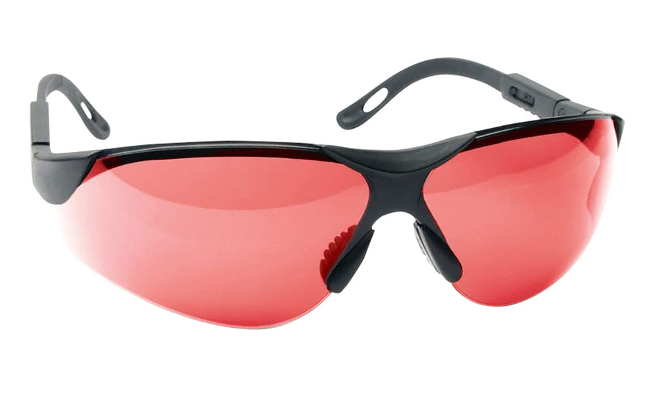Walker's GWPXSGLVER Elite Adult Shooting Glasses, Vermilion Lens, Black Polycarbonate Frame