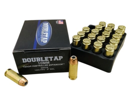 DoubleTap 10mm Auto Handgun Ammo Controlled Expansion Jacketed Hollow Point JHP 180 grain 