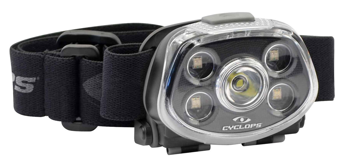 Cyclops XP Force Headlamp 15/350 Lumens Red Green White Cree XT-E LED Black Water Resistant