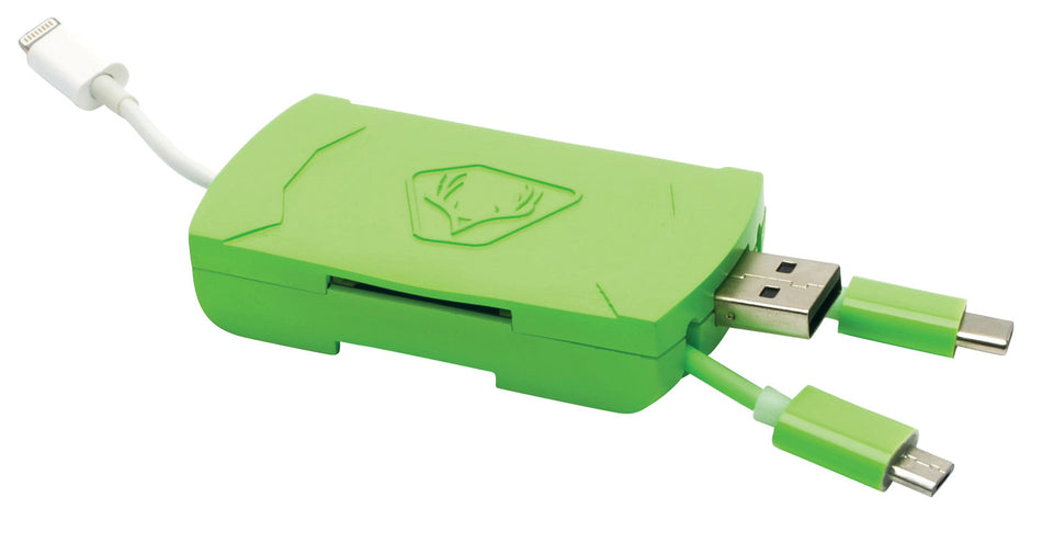 HME 4-in-1 Trail Camera Card Reader Android and iOS Compatible Green