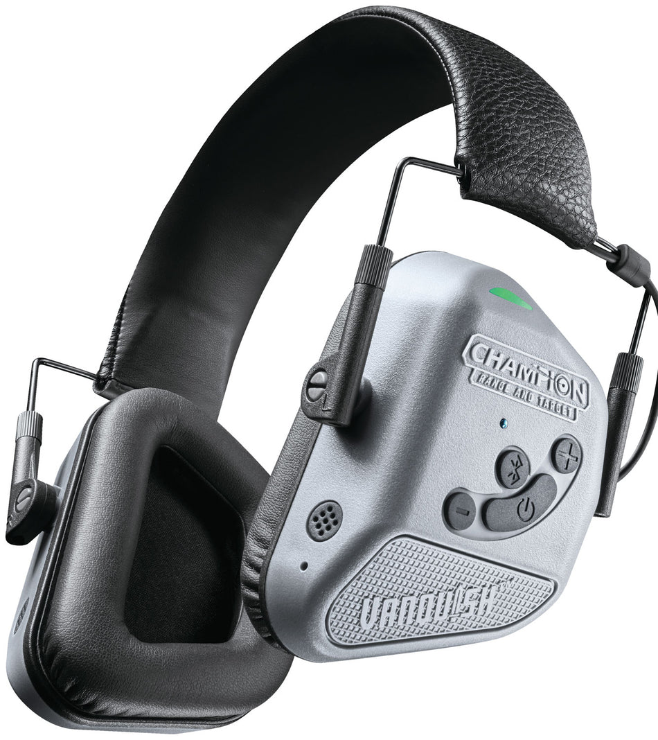 Champion Targets 40982 Vanquish Pro Elite Bluetooth Electronic Earmuff Rechargeable Over the Head Black/Gray