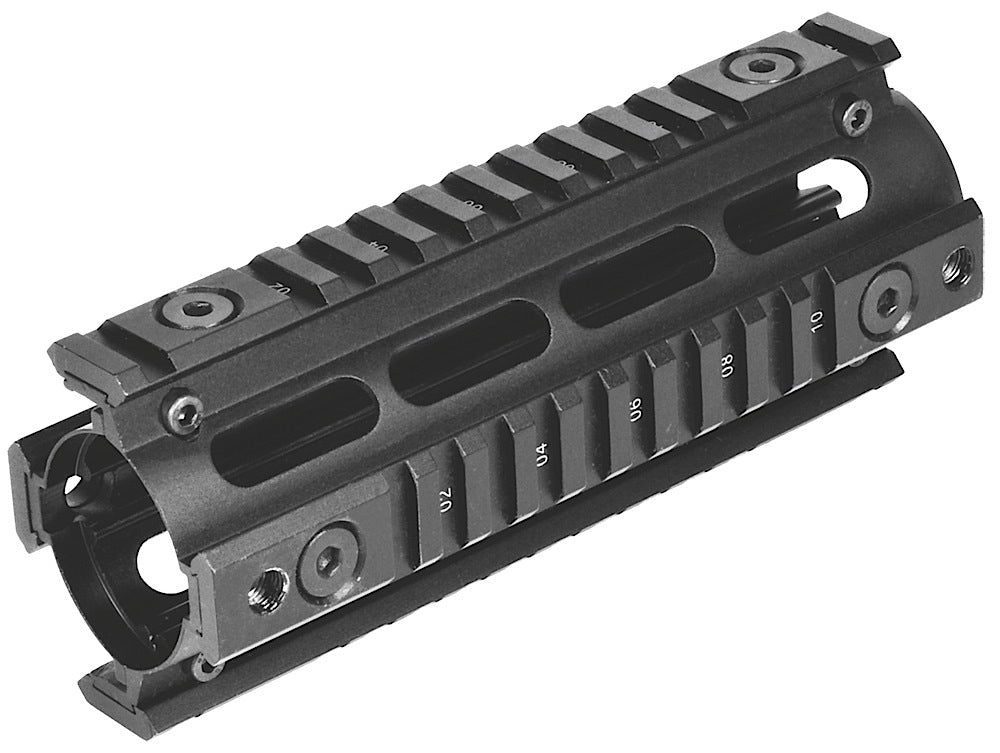 NcStar AR-15 Quad Rail Carbine Handguard 6.7" Hard Anodized Aluminum Black with Removable Weaver Rails