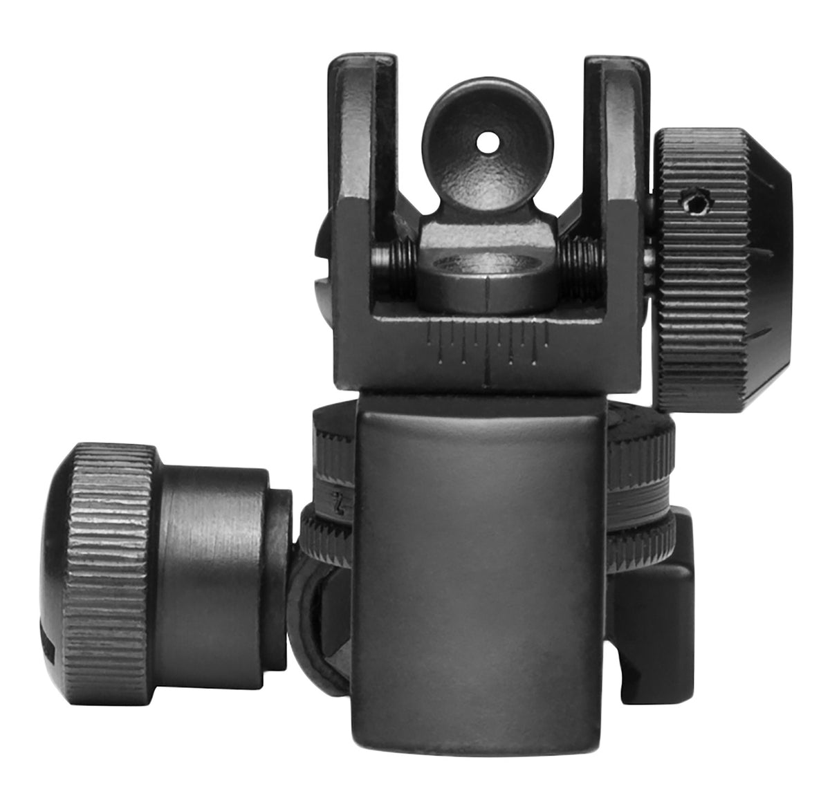 NcStar AR-15 Detachable Rear A2 Backup Iron Sight Black Dual Aperture for Picatinny Rail