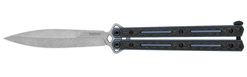Kershaw Lucha Butterfly Knife 4.6" Spear Point Carbon Fiber Handle