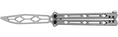 Kershaw Lucha 4.6 Inch Drop Point Butterfly Knife Silver Steel