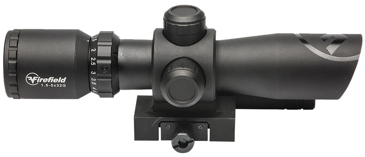 Firefield Barrage 1.5-5x32mm Riflescope with Green Laser Illuminated Red/Green Mil-Dot Reticle and Mounting Rings