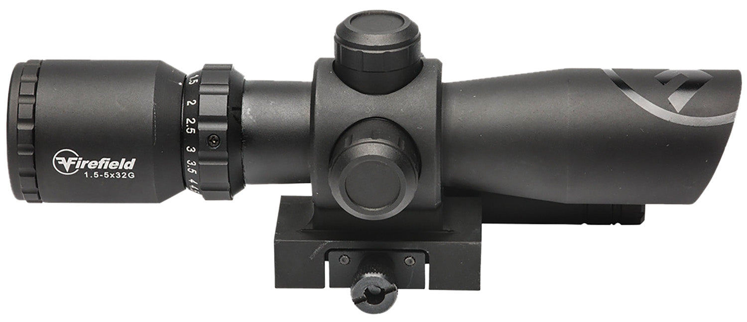 Firefield Barrage 1.5-5x32mm Riflescope with Green Laser Illuminated Red/Green Mil-Dot Reticle and Mounting Rings