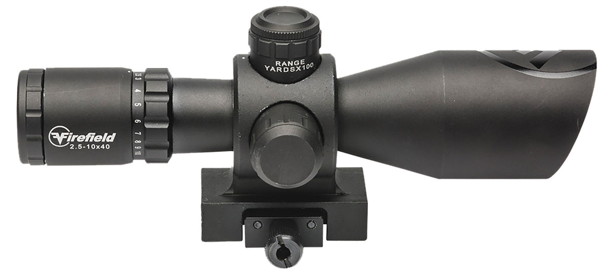 Firefield Barrage 2.5-10x40mm Matte Black Scope with Illuminated Red/Green Mil-Dot Reticle