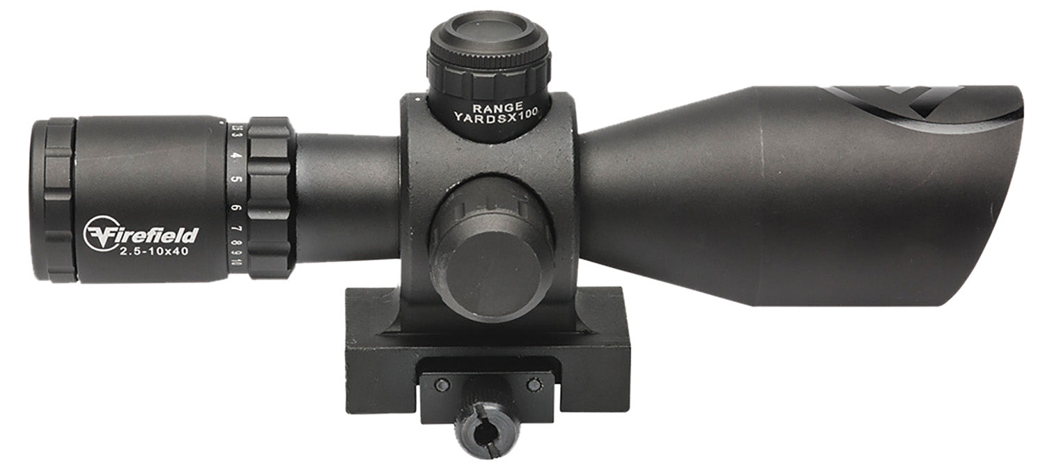 Firefield Barrage 2.5-10x40mm Matte Black Scope with Illuminated Red/Green Mil-Dot Reticle