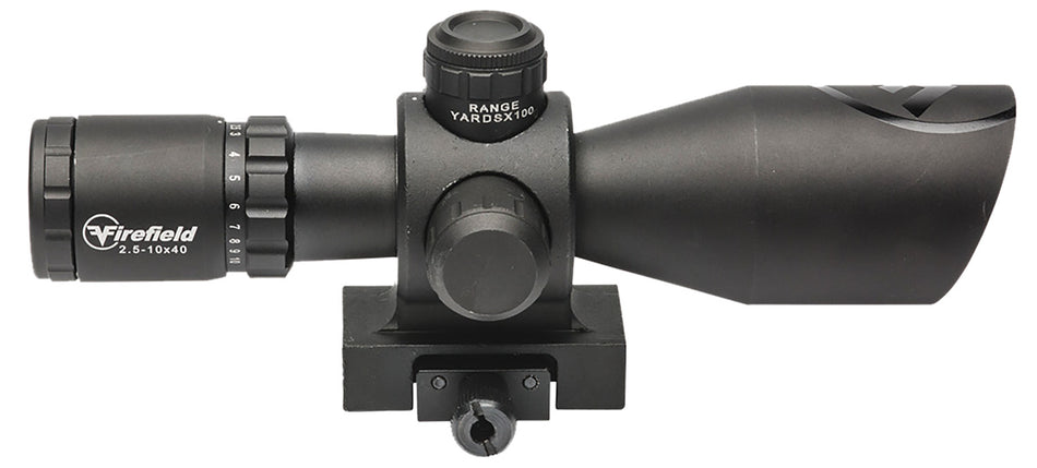 Firefield Barrage 2.5-10x40mm Matte Black Scope with Illuminated Red/Green Mil-Dot Reticle