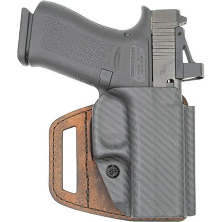 V-Slide OWB Brown Leather/Poly Hybrid Holster Taurus G3C RH