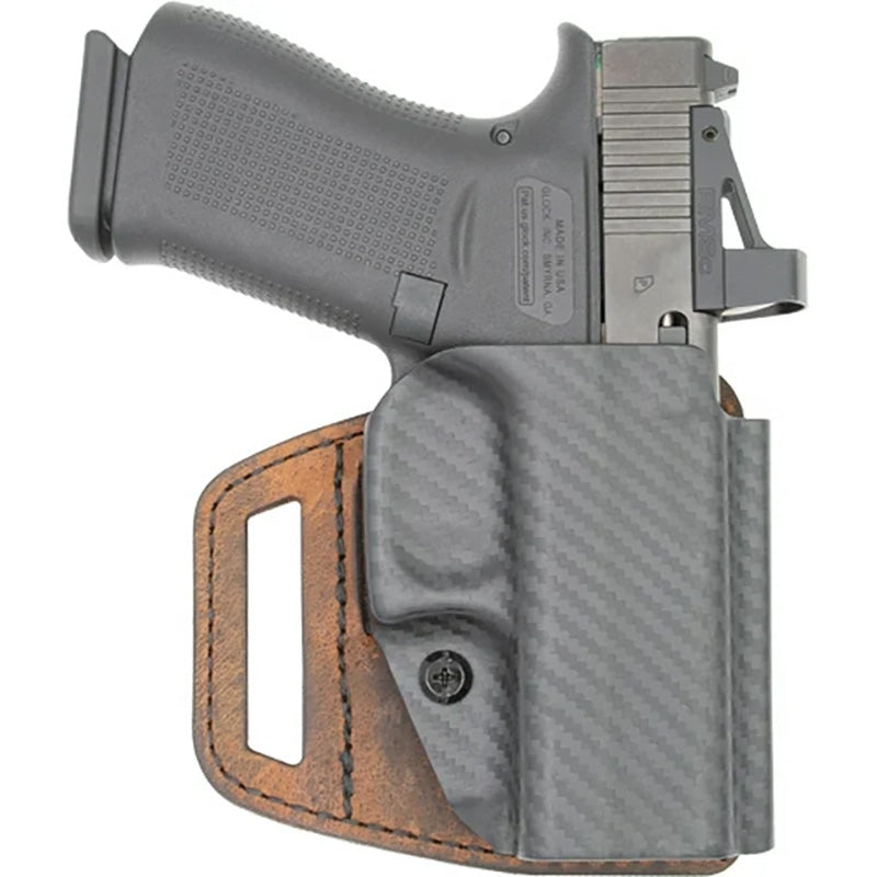 V-Slide OWB Brown Leather/Poly Hybrid Holster Sig P320 RH