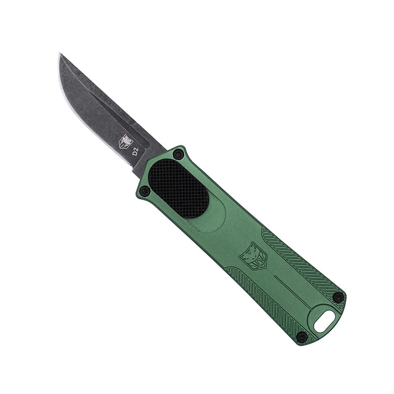CobraTec CALI 952 OTF 1.75" Drop Point OD Green D2 Steel Knife