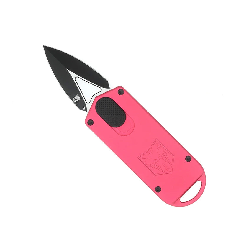 CobraTec ASP Red OTF Dagger Knife Pink D2 Steel Two-Tone